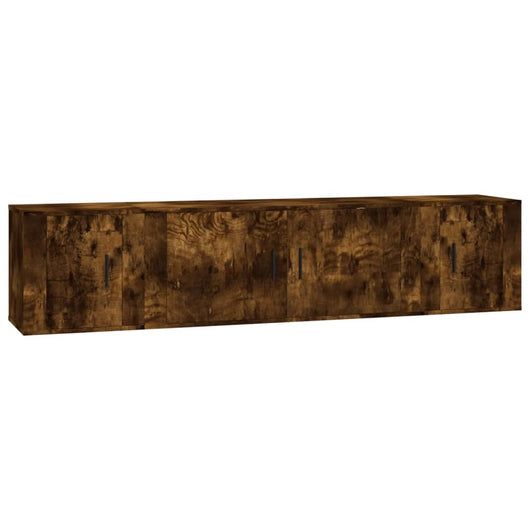 Set Mobili Porta TV 3 pz-Set di 3 Credenza per TV Rovere Fumo in Legno Multistrato 969213