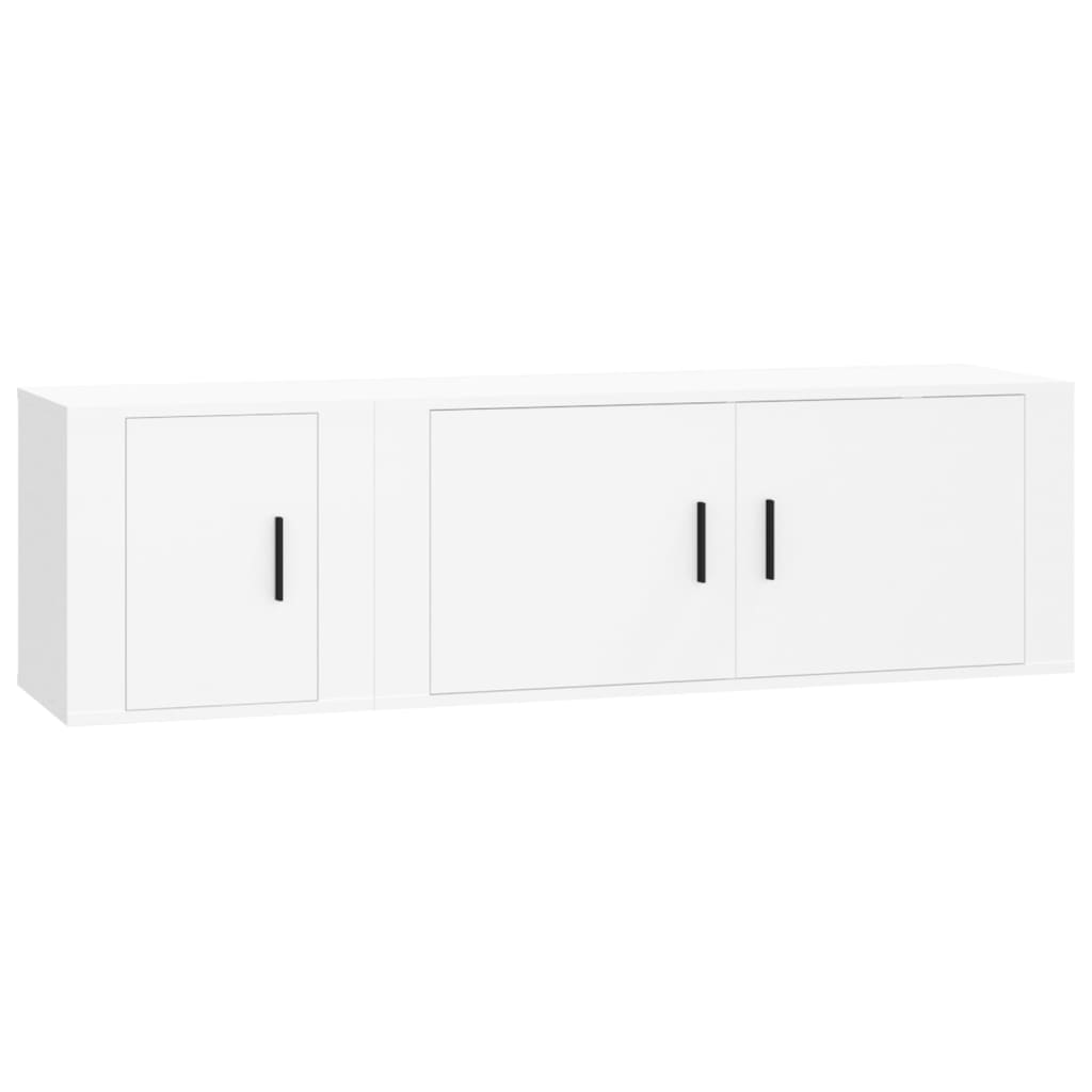 Set di Mobili Porta TV 2 pz Bianco in Legno Multistrato 3188422