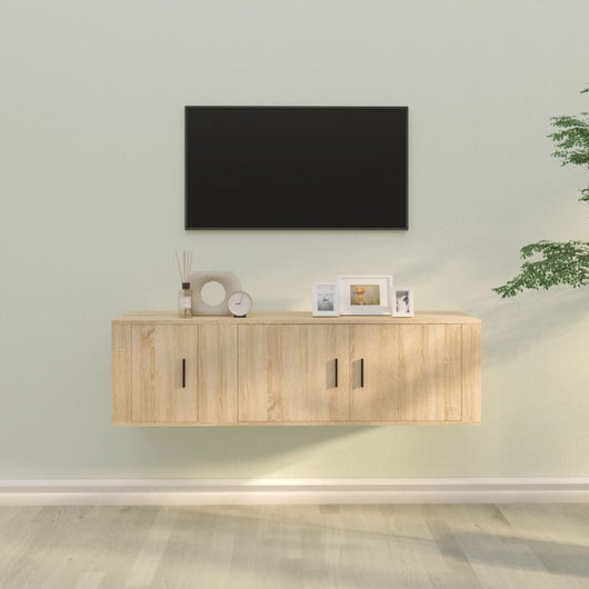 Set di Mobili Porta TV 2 pz Rovere Sonoma in Legno Multistrato 3188425