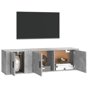 Set di Mobili Porta TV 2 pz Grigio Cemento in Legno Multistrato 3188426