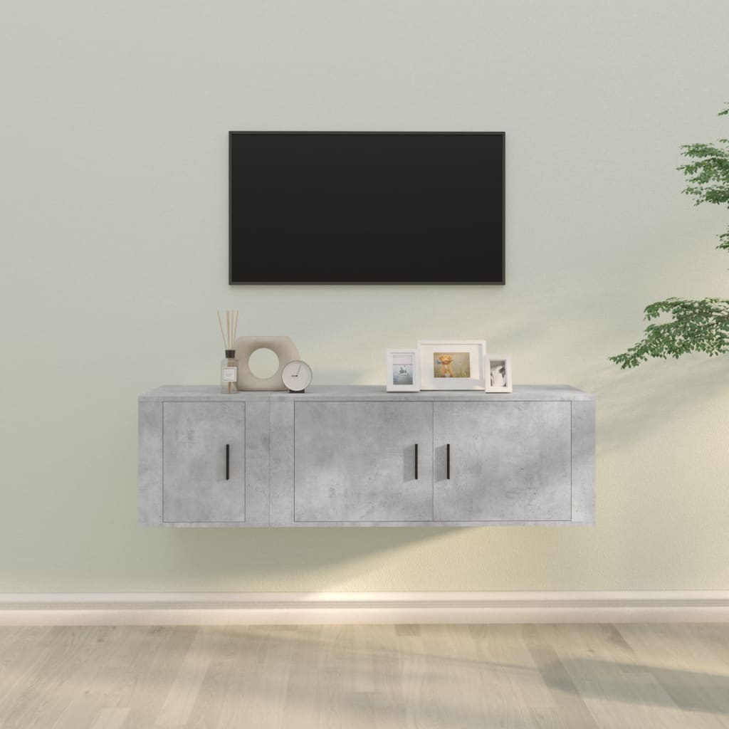 Set di Mobili Porta TV 2 pz Grigio Cemento in Legno Multistrato 3188426