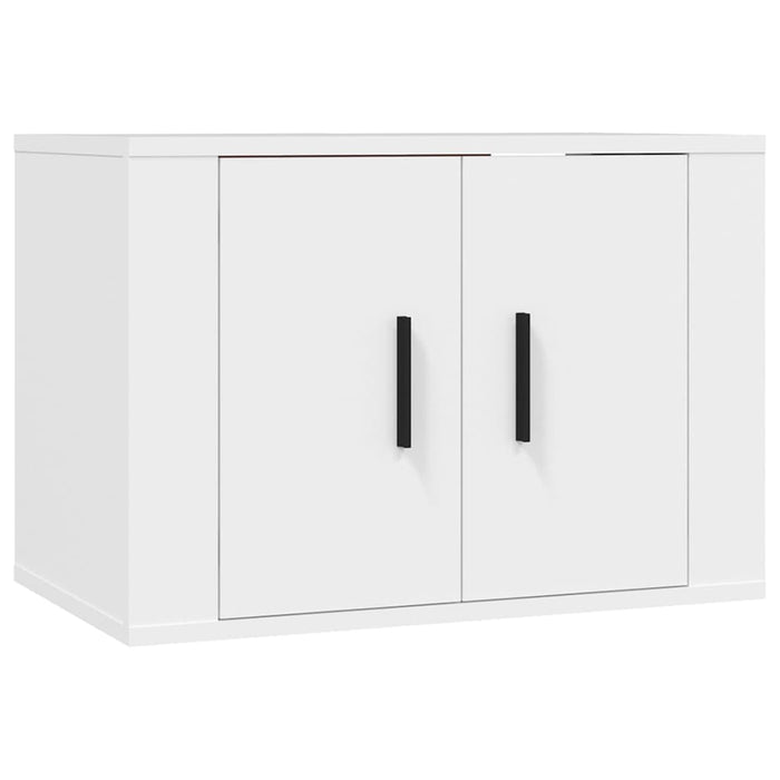 Set di mobili mobile credenza TV televisione soggiorno camera da letto soggiorno 4 pezzi pannelli in MDF bianco 02_0024674