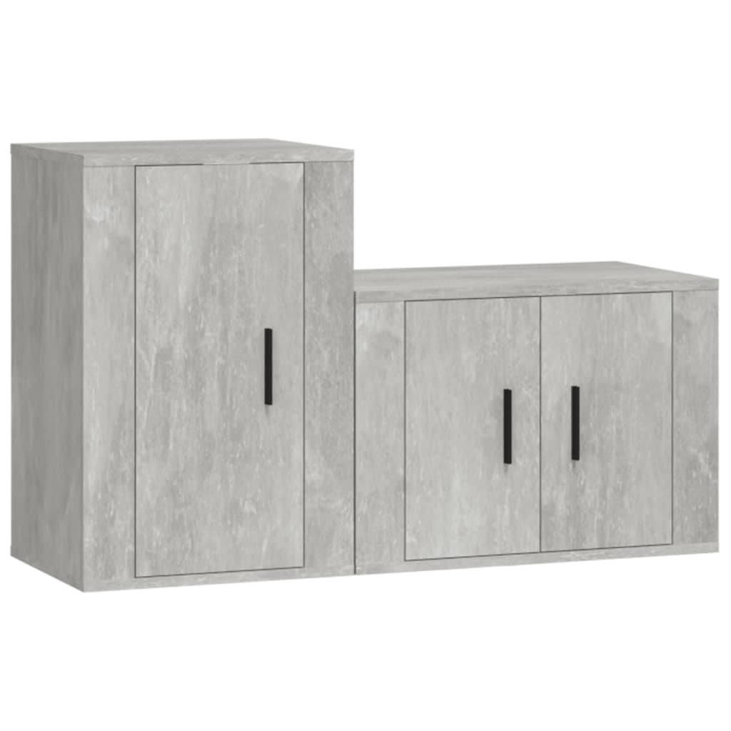 Set di Mobili Porta TV 2 pz Grigio Cemento in Legno Multistrato 3188450