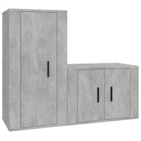 Set di Mobili Porta TV 2 pz Grigio Cemento in Legno Multistratocod mxl 76788
