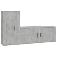 Set di Mobili Porta TV 2 pz Grigio Cemento in Legno Multistratocod mxl 100801