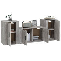 Set Mobili Porta TV 3 pz Grigio Sonoma in Legno Multistrato 3188508