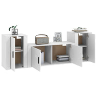 Set Mobili Porta TV 3 pz Bianco in Legno Multistratocod mxl 124722