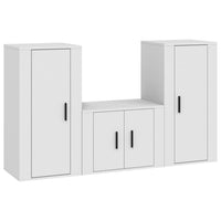 Set Mobili Porta TV 3 pz Bianco in Legno Multistrato 3188518