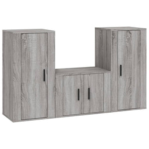 Set Mobili Porta TV 3 pz Grigio Sonoma in Legno Multistrato 3188524