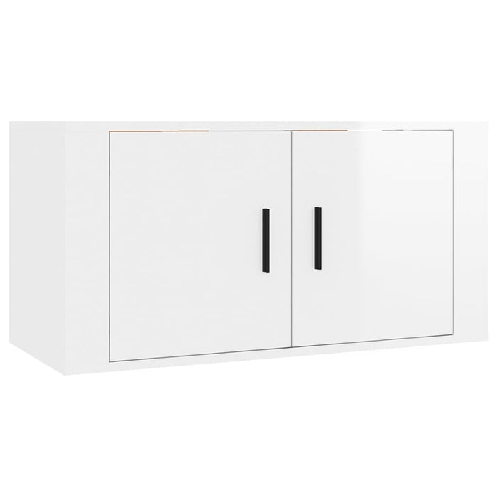 Set Mobili Porta TV 3 pz Bianco Lucido in Legno Multistrato 3188528