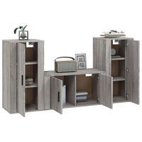 Set Mobili Porta TV 3 pz Grigio Sonoma in Legno Multistrato 3188532