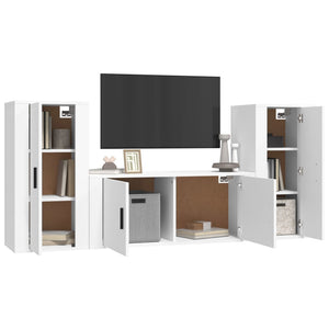 Set Mobili Porta TV 3 pz Bianco in Legno Multistrato 3188534