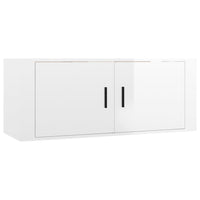 Set Mobili Porta TV 3 pz Bianco Lucido in Legno Multistrato 3188536