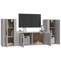 Set Mobili Porta TV 3 pz Grigio Sonoma in Legno Multistrato 3188540