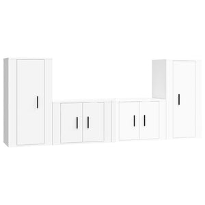 Set di Mobili Porta TV 4 pz Bianco Lucido in Legno Multistratocod mxl 124705