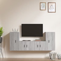 Set di Mobili Porta TV 4 pz Grigio Sonoma in Legno Multistratocod mxl 76832