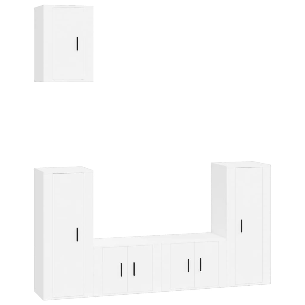 Set di Mobili Porta TV 5 pz Bianco in Legno Multistratocod mxl 100796