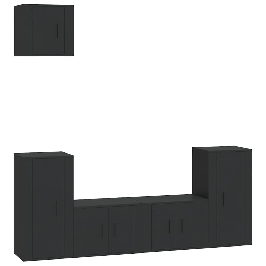 Set di Mobili Porta TV 5 pz Nero in Legno Multistrato 3188583