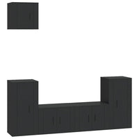 Set di Mobili Porta TV 5 pz Nero in Legno Multistrato 3188583