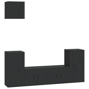 Set di Mobili Porta TV 5 pz Nero in Legno Multistrato 3188583