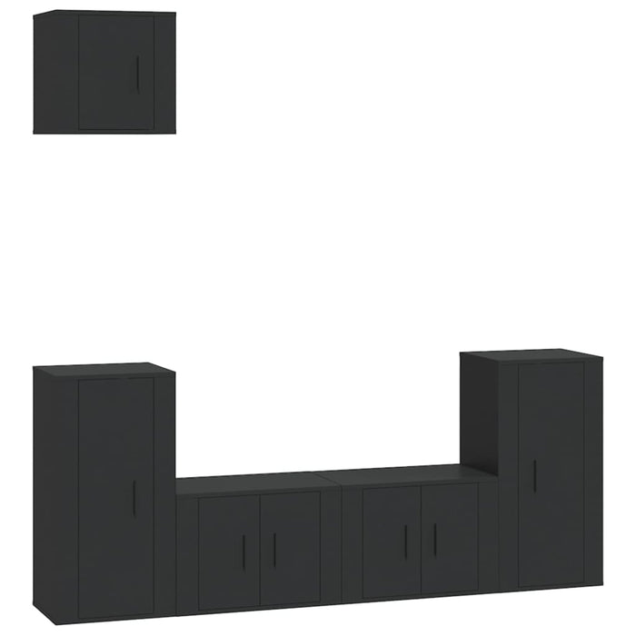 Set di Mobili Porta TV 5 pz Nero in Legno Multistrato 3188583