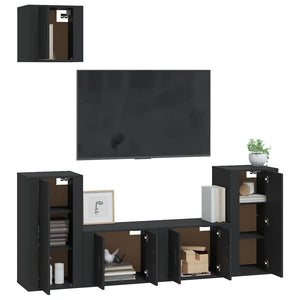 Set di Mobili Porta TV 5 pz Nero in Legno Multistrato 3188583