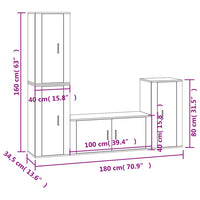 Set di Mobili Porta TV 4 pz Bianco in Legno Multistrato 3188590