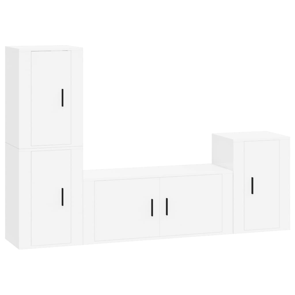 Set di Mobili Porta TV 4 pz Bianco in Legno Multistrato 3188598