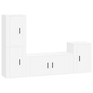 Set di Mobili Porta TV 4 pz Bianco in Legno Multistrato 3188598