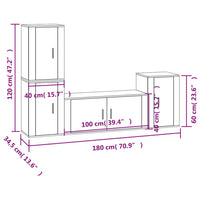 Set di Mobili Porta TV 4 pz Bianco in Legno Multistrato 3188598