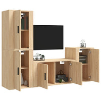 vidaXL Set di Mobili Porta TV 4 pz Rovere Sonoma in Legno Multistrato