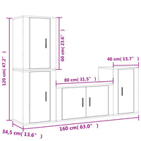 Set Mobili Porta TV 4 pz Rovere Marrone in Legno Multistrato 3188613