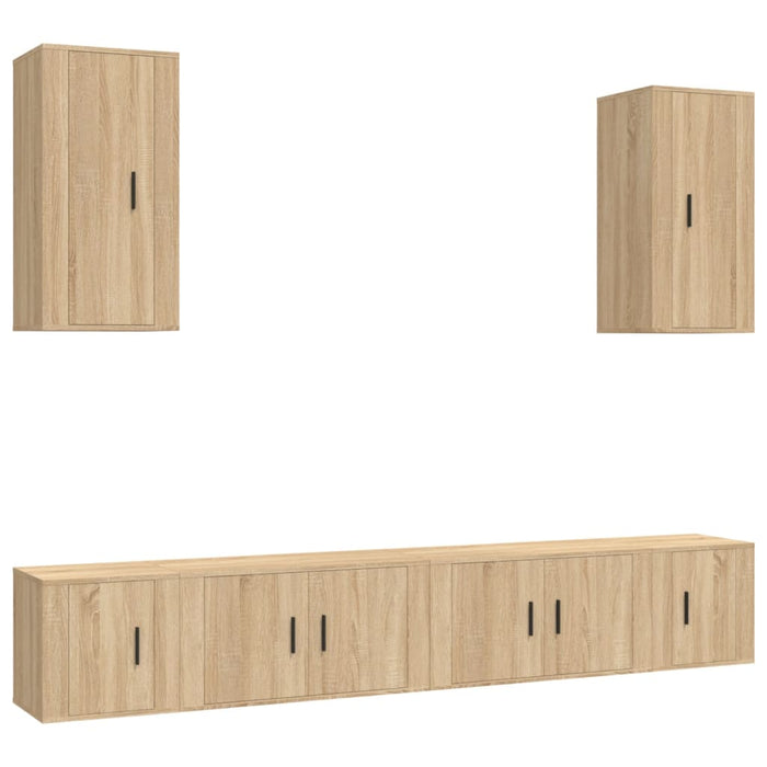 Set di Mobili Porta TV 6 pz Rovere Sonoma in Legno Multistrato 3188689
