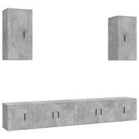 Set di Mobili Porta TV 6 pz Grigio Cemento in Legno Multistratocod mxl 76845