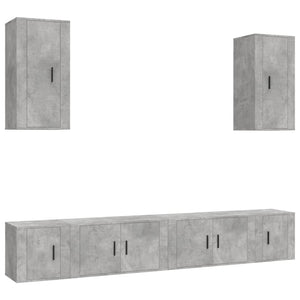 Set di Mobili Porta TV 6 pz Grigio Cemento in Legno Multistratocod mxl 76845
