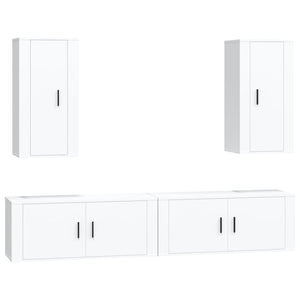 Set di Mobili Porta TV 4 pz Bianco in Legno Multistrato 3188694
