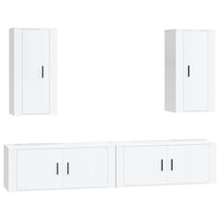 Set di Mobili Porta TV 4 pz Bianco Lucido in Legno Multistratocod mxl 124763