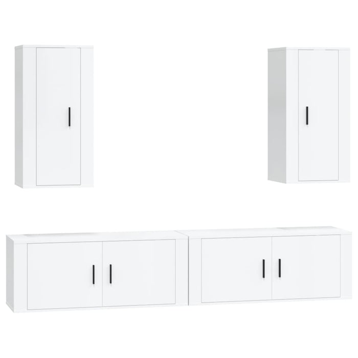 Set di Mobili Porta TV 4 pz Bianco Lucido in Legno Multistratocod mxl 124763