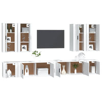 Set Mobili Porta TV 8pz Bianco in Legno Multistratocod mxl 100789