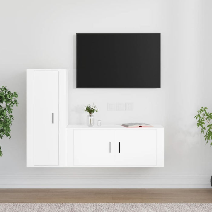 Set di Mobili Porta TV 2 pz Bianco in Legno Multistratocod mxl 77287