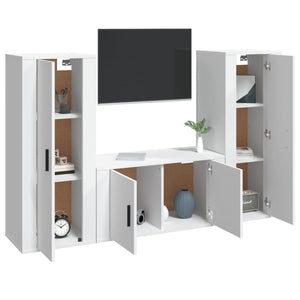 Set Mobili Porta TV 3 pz Bianco in Legno Multistrato 3188750