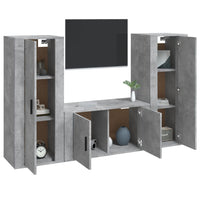 Set di Mobili Porta TV 3 pz Grigio Cemento in Legno Multistratocod mxl 101255
