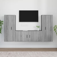 Set Mobili Porta TV 3 pz Grigio Sonoma in Legno Multistrato 3188764