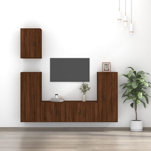 Set Mobili Porta TV 5 pz Rovere Marrone in Legno Multistratocod mxl 76835