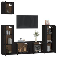 Set di Mobili Porta TV 5 pz Nero in Legno Multistrato 3188783