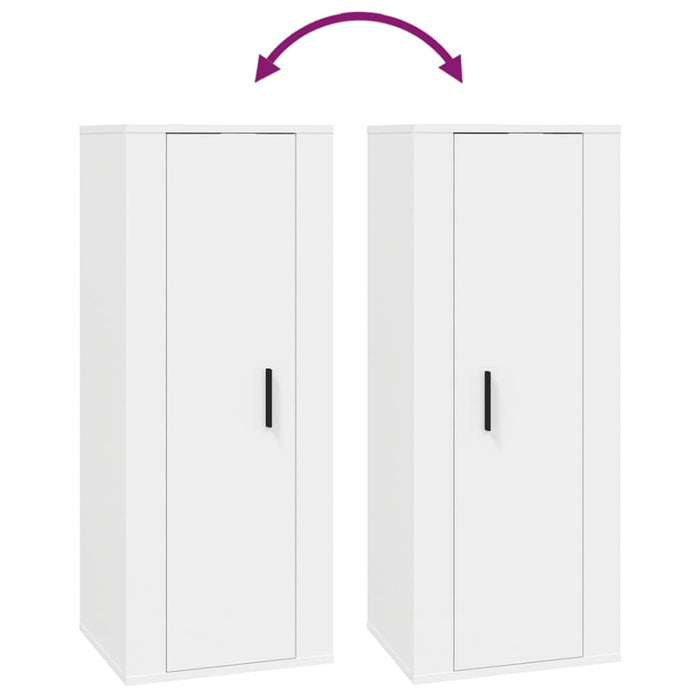 Set Mobili Porta TV 8pz Bianco in Legno Multistrato 3188854