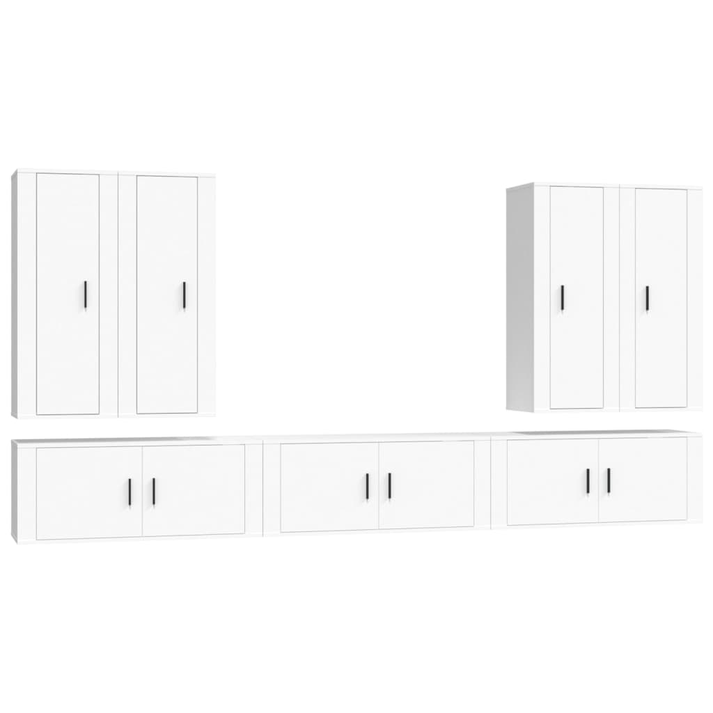 Set di Mobili Porta TV 7 pz Bianco in Legno Multistratocod mxl 76876