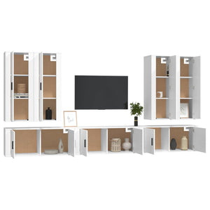 Set di Mobili Porta TV 7 pz Bianco in Legno Multistratocod mxl 76876