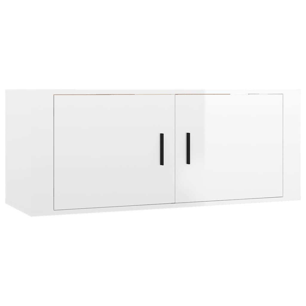 Set di Mobili Porta TV 7 pz Bianco Lucido in Legno Multistrato 3188872