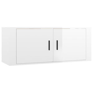 Set di Mobili Porta TV 7 pz Bianco Lucido in Legno Multistrato 3188872